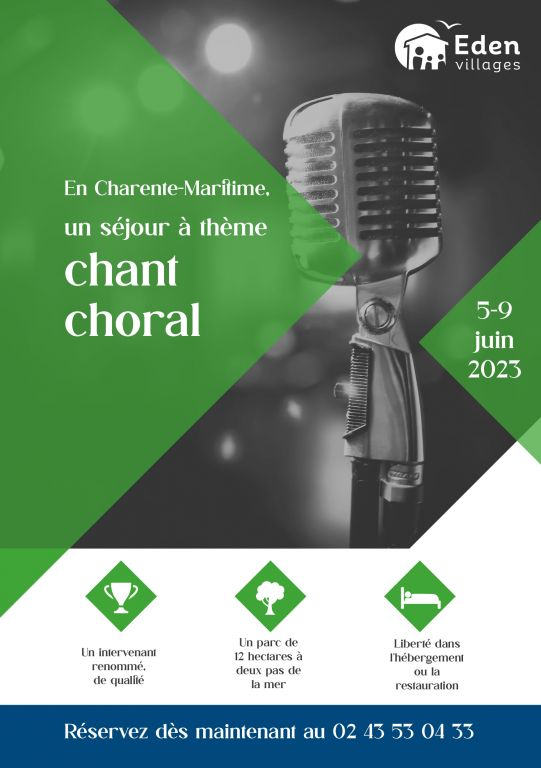 Stage de chant dans un hôtel de plein air 4 étoiles en Charente Maritime