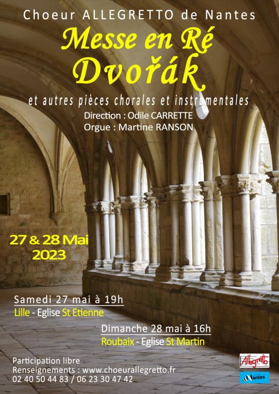 Messe en Ré Dvorak par le chœur Allegretto de Nantes