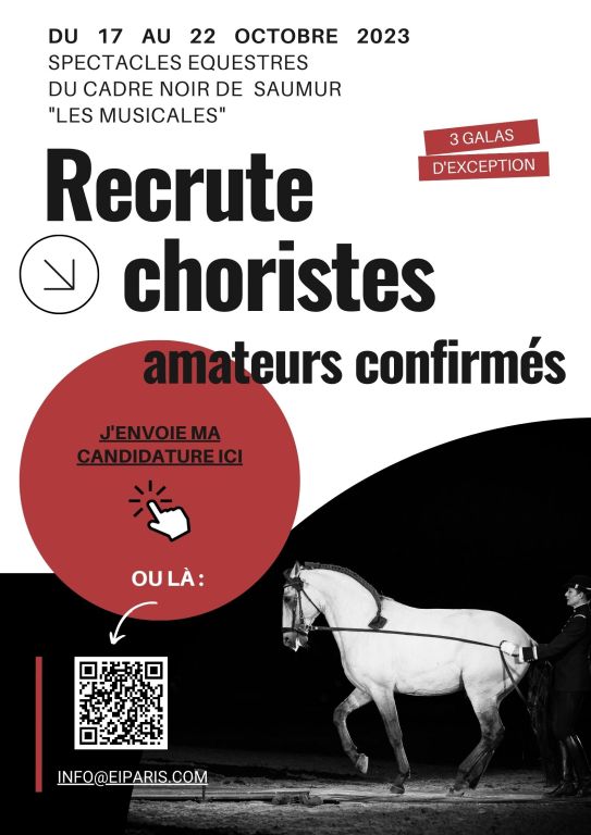 Choeur éphémère pour spectacles équestres du Cadre Noir de Saumur