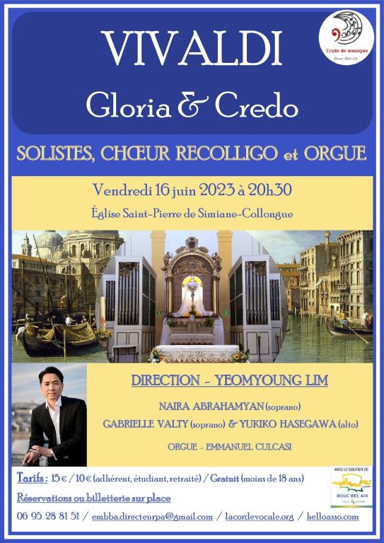 Gloria et Credo de Vivaldi - Solistes, Chœur Recolligo et Orgue -Direction YeoMyoung Lim