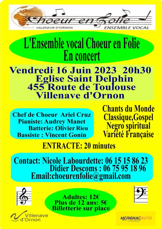 Ensemble vocal Choeur en Folie Villenave d'Orn ...