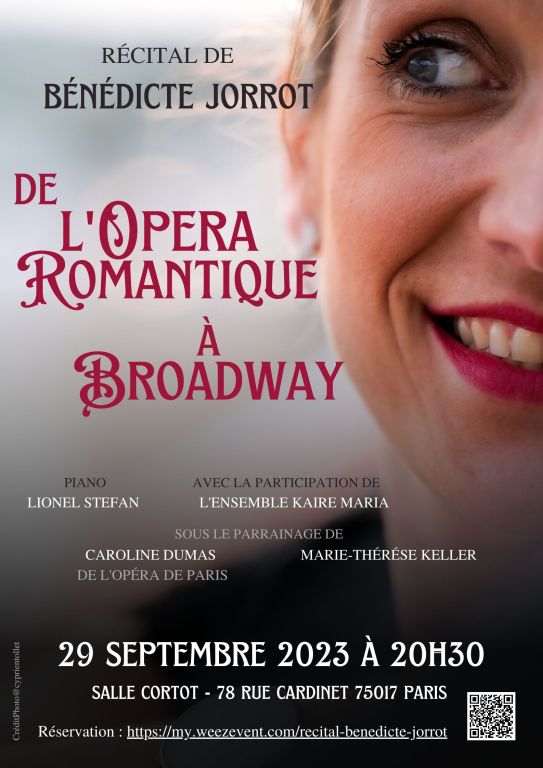 Récital Bénédicte Jorrot – de l’opéra romantique à Broadway