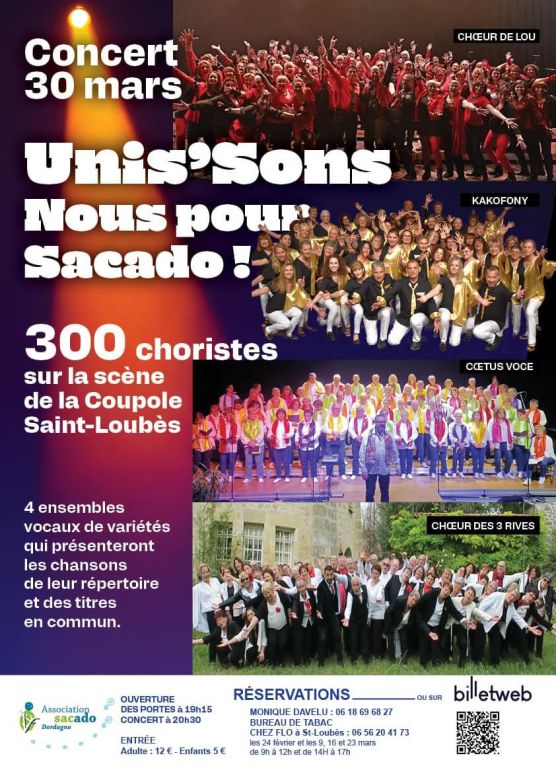 Concert solidaire Unis'Sons pour SACADO