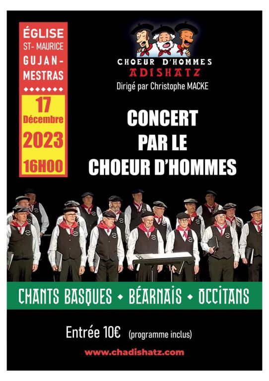 concert du choeur d'hommes à St Maurice de Guj ...