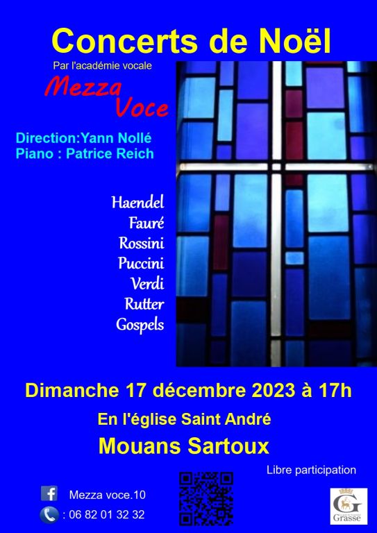 Concert de Noël Mezza Voce 17h Eglise St André ...