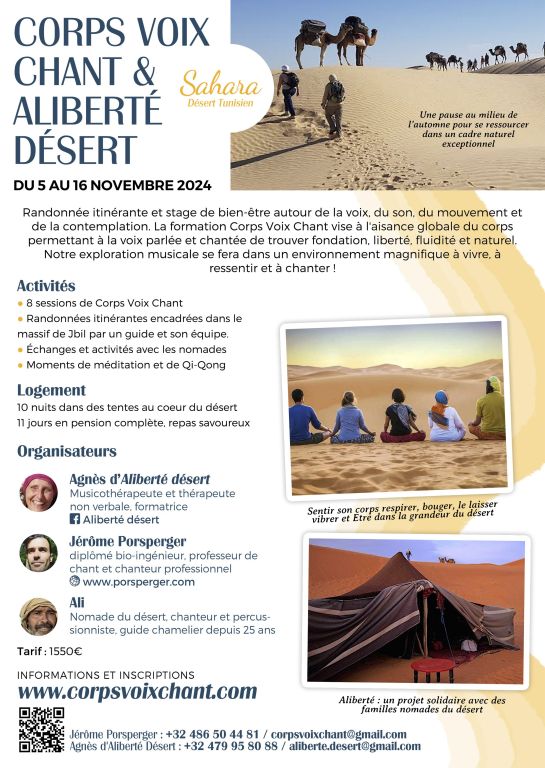 Stage CORPS VOIX CHANT dans le Sahara Tunisien ...