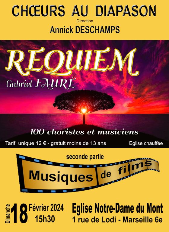 Concerts Requiem de Fauré et musique de films