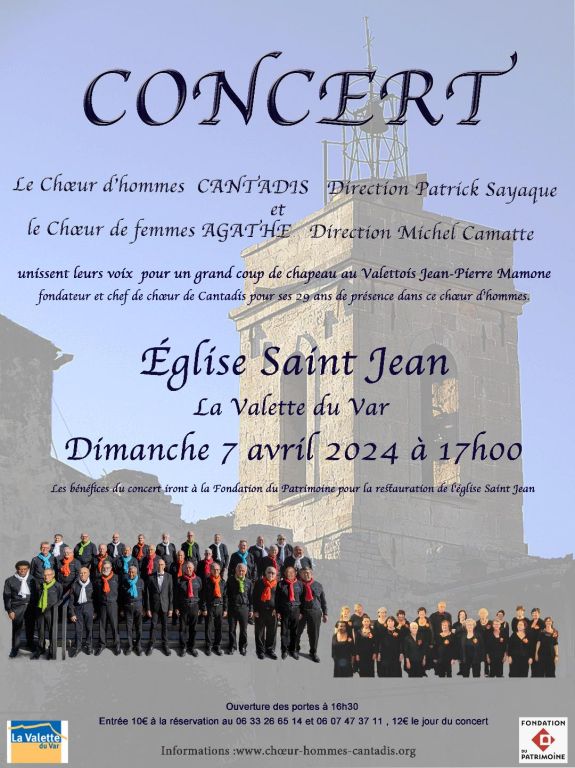 Concert du Chœur d'Hommes CANTADIS à La Valett ...