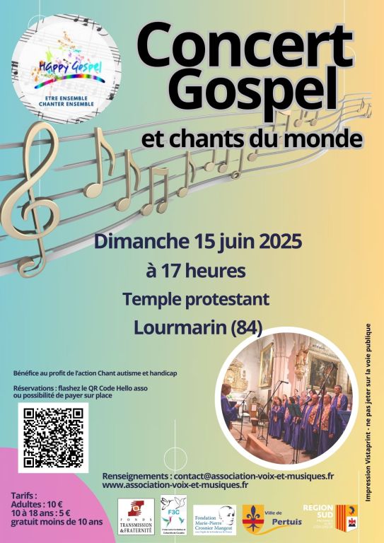 CONCERT DE GOSPEL TEMPLE PROTESTANT DE LOURMARIN
