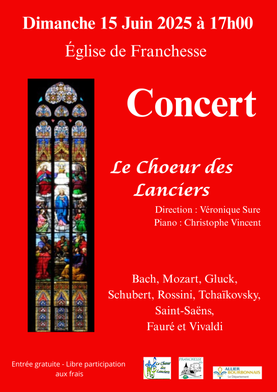 Concert du Chœur des Lanciers le 15 juin 2025  ...