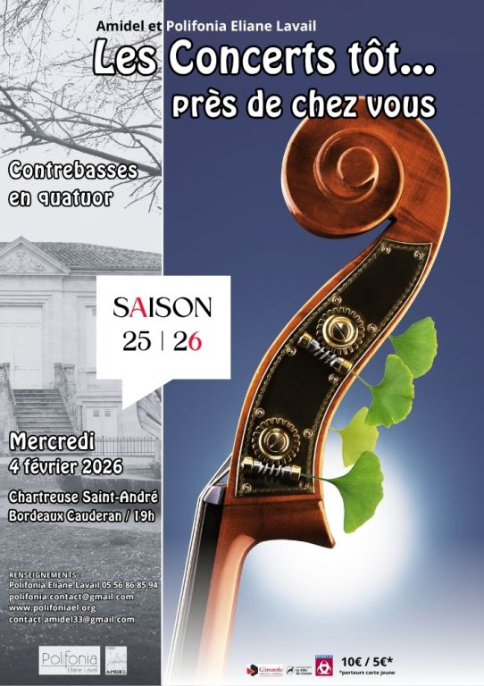 Concert tôt... Contrebasses en quatuor