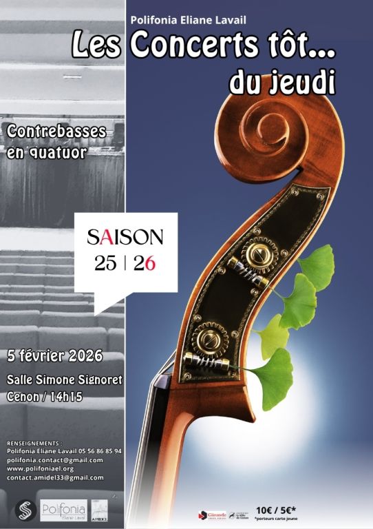 Concert tôt... Contrebasses en quatuor