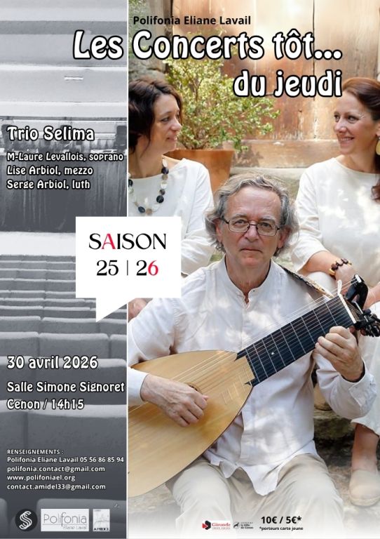 Concert tôt... Trio Selima