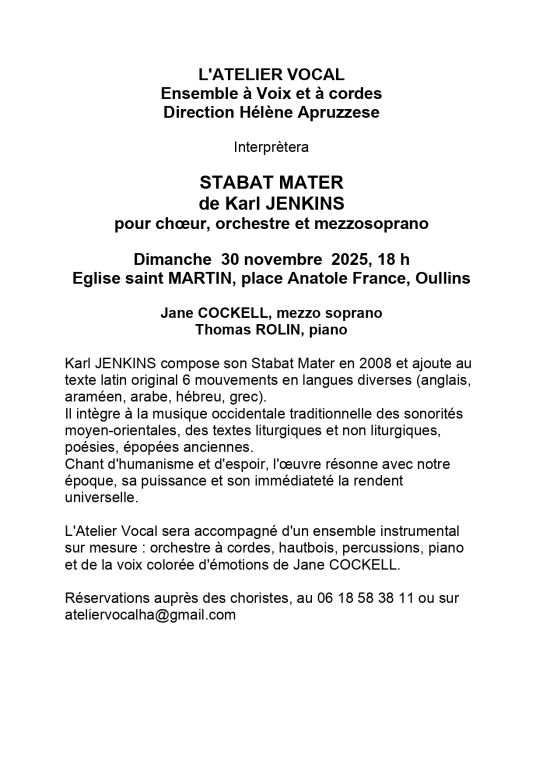 L'Atelier Vocal chante le Stabat Mater de Karl ...