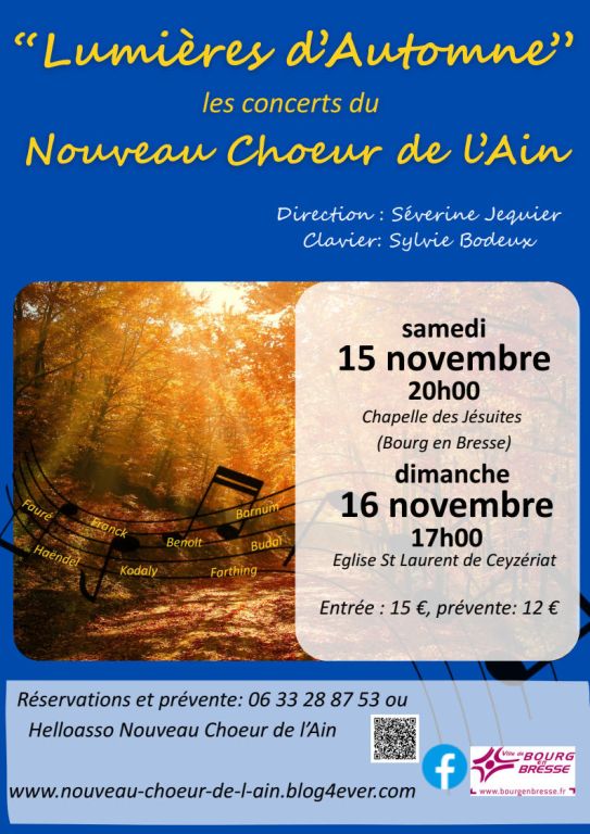 "Lumières d'Automne" Nouveau Choeur de l'Ain