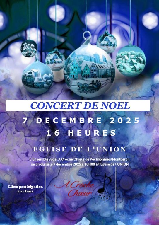 7 decembre 2025 16H Concert à l'Eglise de l'UNION