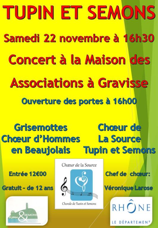 Concert le 22 novembre 2025 à TUPIN&SEMONS 69420