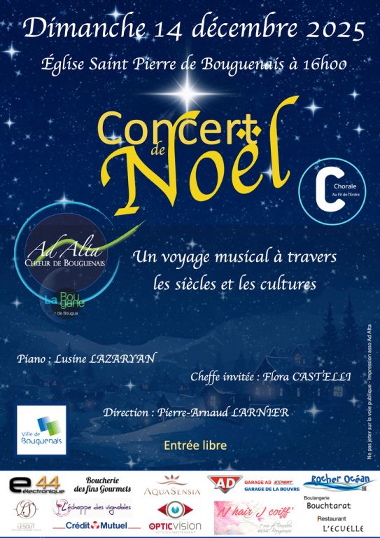 CONCERT DE NOEL de la Chorale AD ALTA CHOEUR D ...