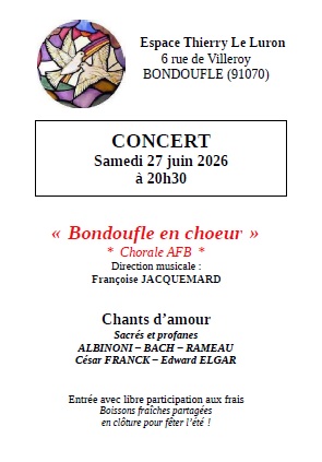Concert &laquo;&nbsp;Bondoufle en choeur&nbsp;&raquo;
