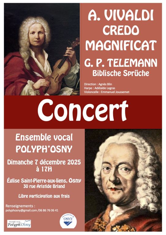 Concert Vivaldi Credo, Magnificat - Teleman Bi ...