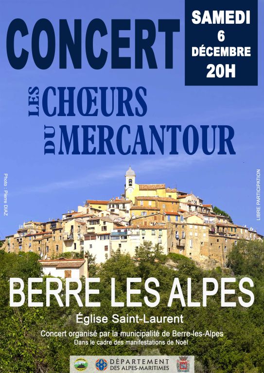 Concert à Berre-les Alpes samedi 6 décembre 20 ...