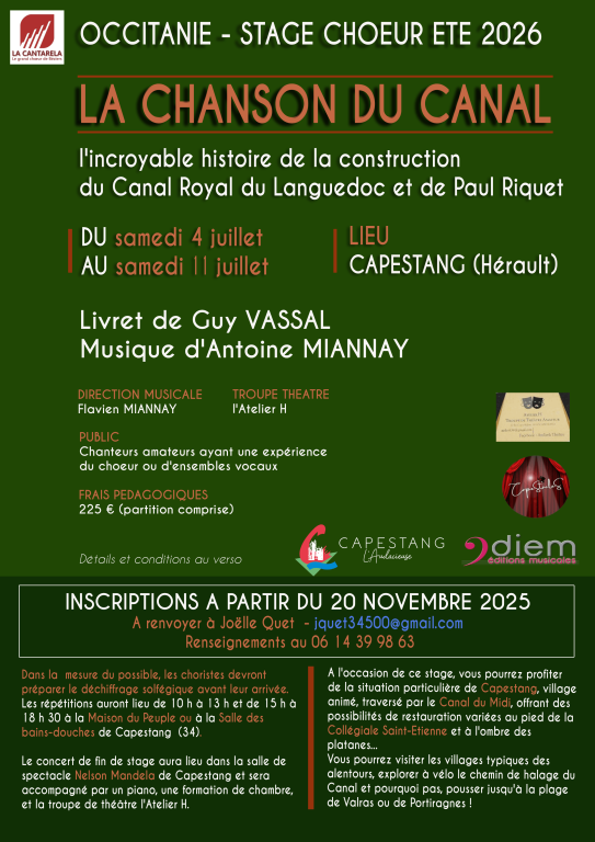 LA CHANSON DU CANAL - Stage pour choeur mixte  ...