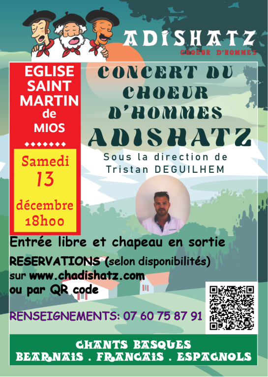 Concert à l'église de Mios du choeur d'hommes  ...
