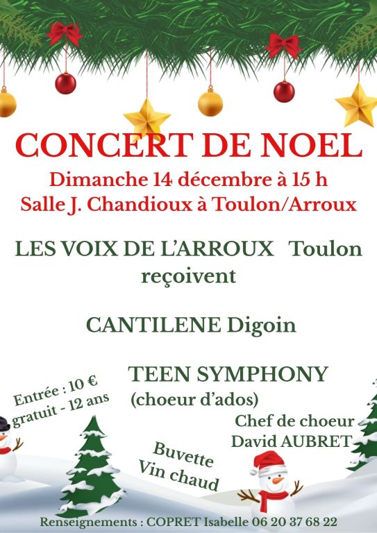 Concert de Noël organisé par Les Voix de l'Arroux