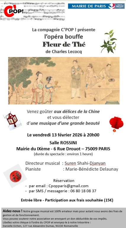 Opéra bouffe Fleur de Thé de Charles Lecoq