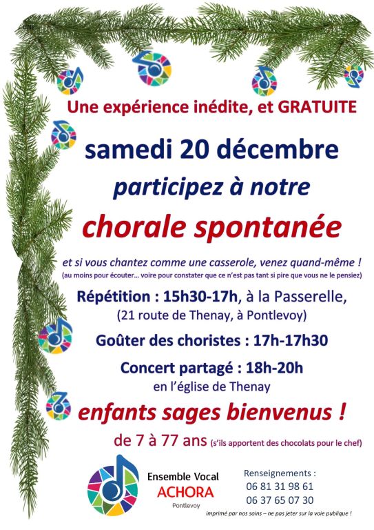 Achora concert avec choeur spontané et éphémère