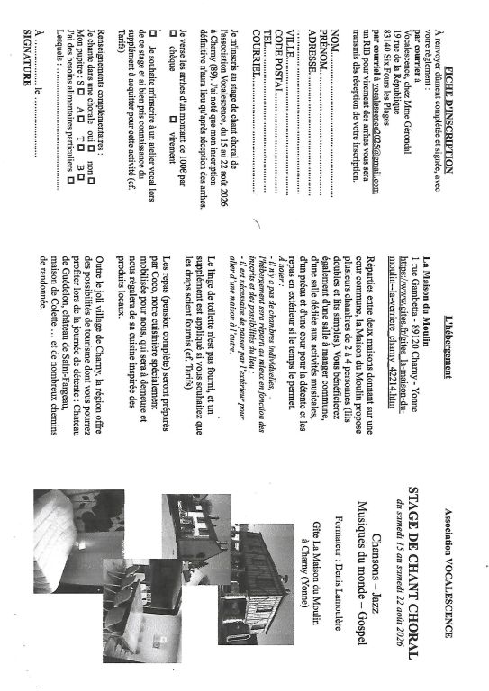 Stage de Chant Choral