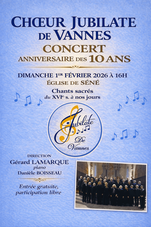 Concert Choeur Jubilate de Vannes Anniversaire ...
