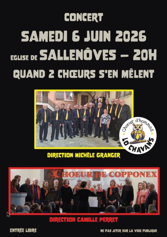 Concert &agrave; 20h00 avec le Ch&oelig;ur de Copponex