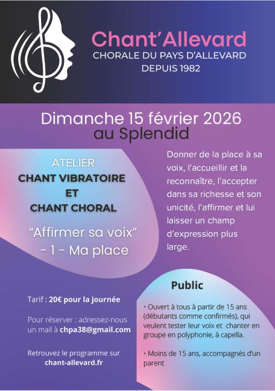 ATELIER CHANT VIBRATOIRE ET CHANT CHORAL - Aff ...