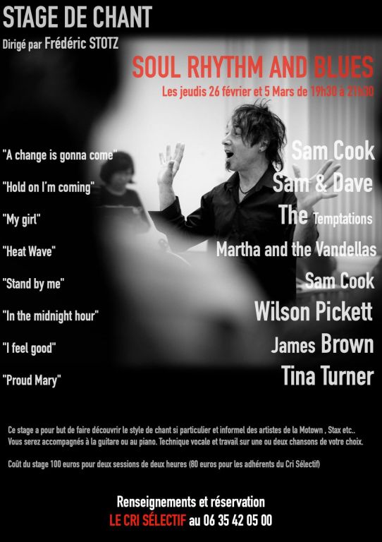 Stages de chant soul rhytm&blues