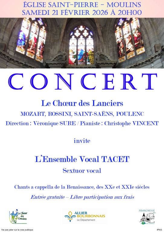 CONCERT CHOEUR DES LANCIERS ET ENSEMBLE TACET