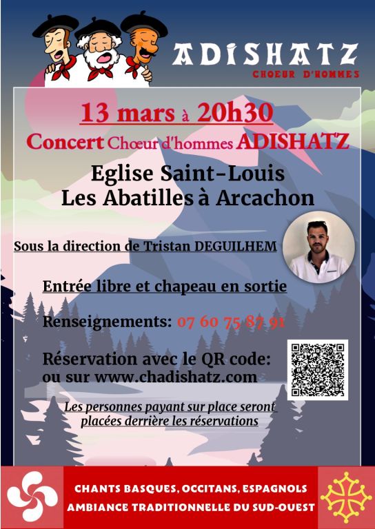 Concert choeur d'hommes ADISHATZ aux Abatilles ...