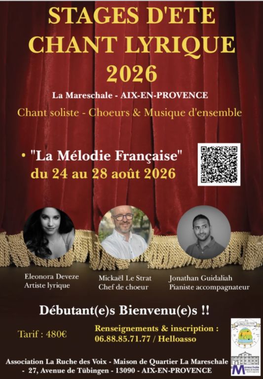 Acad&eacute;mie d'&eacute;t&eacute; de chant lyrique : "Les belles  ...