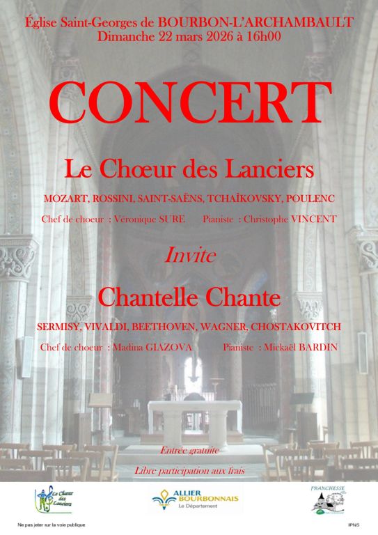 Concert Choeur des Lanciers et Chantelle Chante