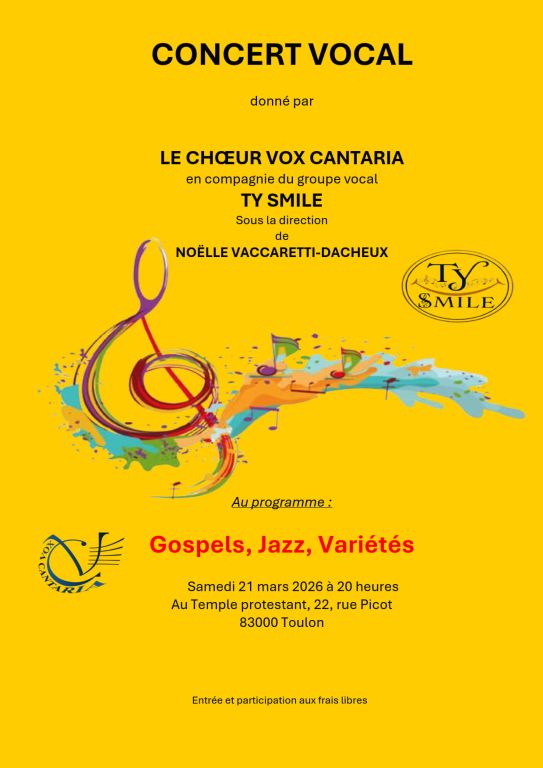 Concert choral partag&eacute; VOX CANTARIA et TY-SMIL ...