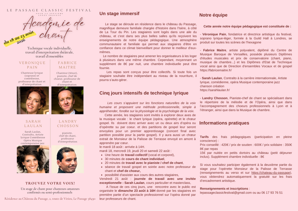 Acad&eacute;mie de chant