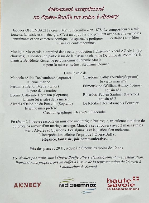 Maitre Peronilla, op&eacute;ra-bouffe de Jacques Offe ...