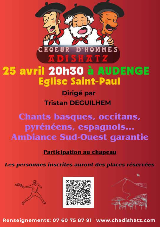 Concert choeur d'hommes ADISHATZ &agrave; AUDENGE