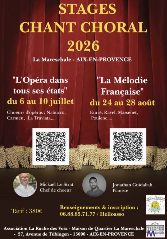 Stages d'&eacute;t&eacute; de chant choral