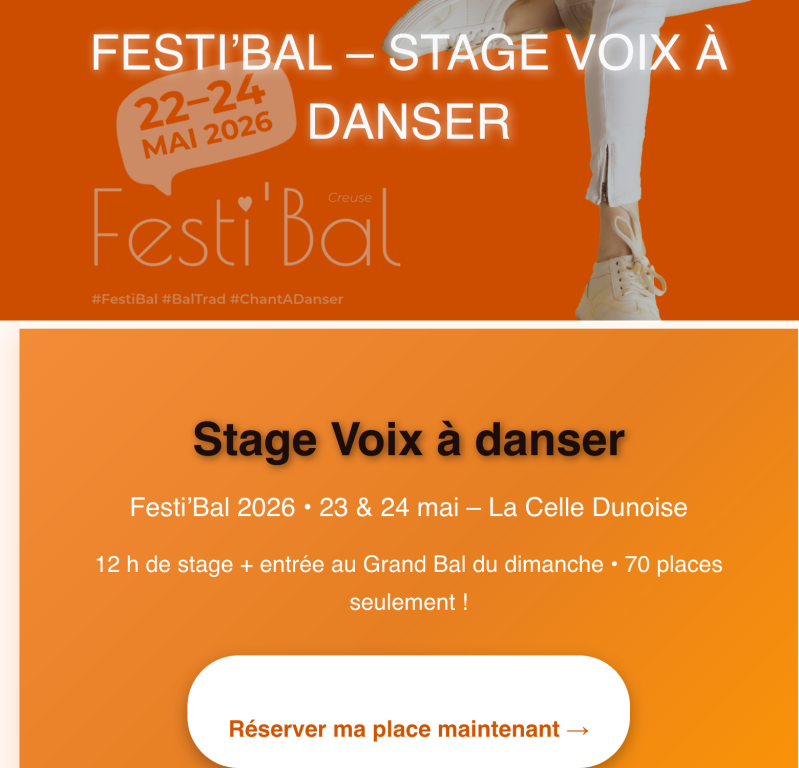 Stage chants &agrave; danser