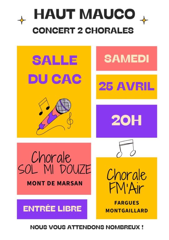 CONCERT PARTAGE ORGANISE PAR LA CHORALE FM AIR