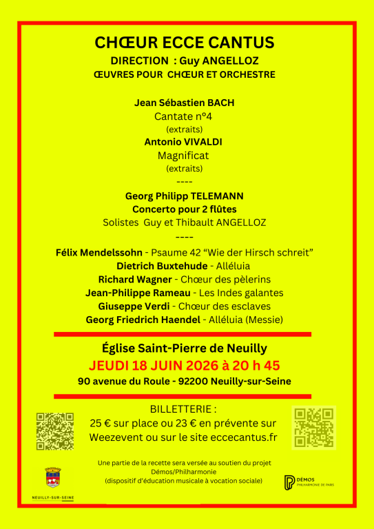 CONCERT ECCE CANTUS - Oeuvres pour choeur et o ...