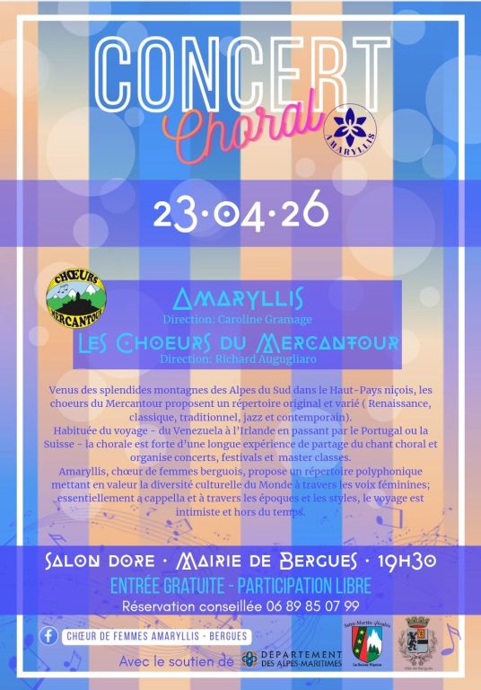 Concert &agrave; Bergues 🇫🇷 jeudi 23 avril 2026 &agrave; 19h30