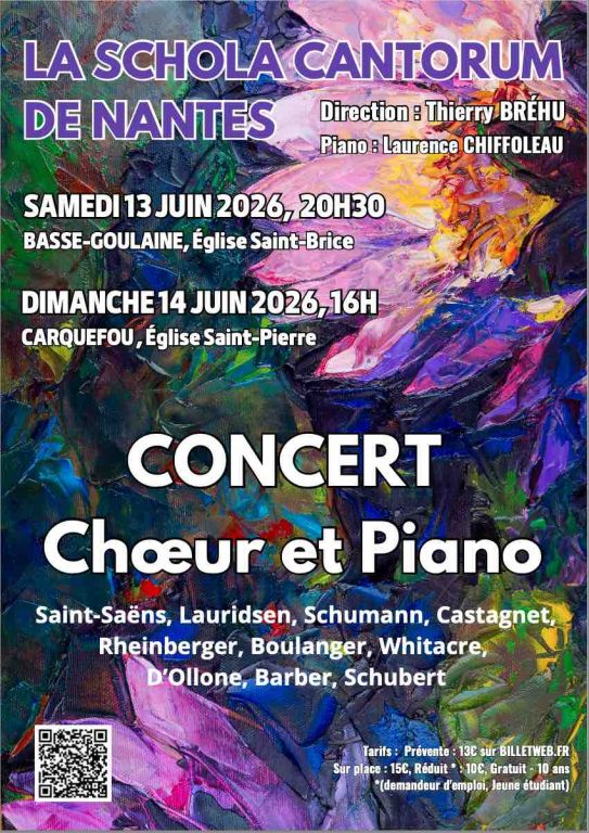 La SCHOLA CANTORUM DE NANTES Concert Ch&oelig;ur et  ...