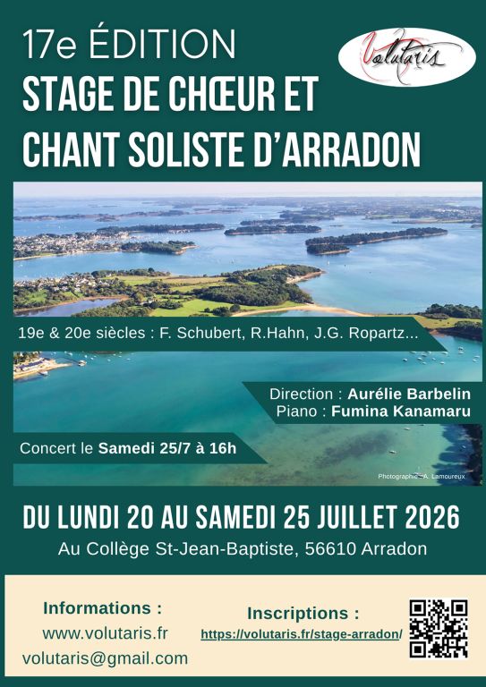 Stage de ch&oelig;ur et chant soliste 20-25 juillet